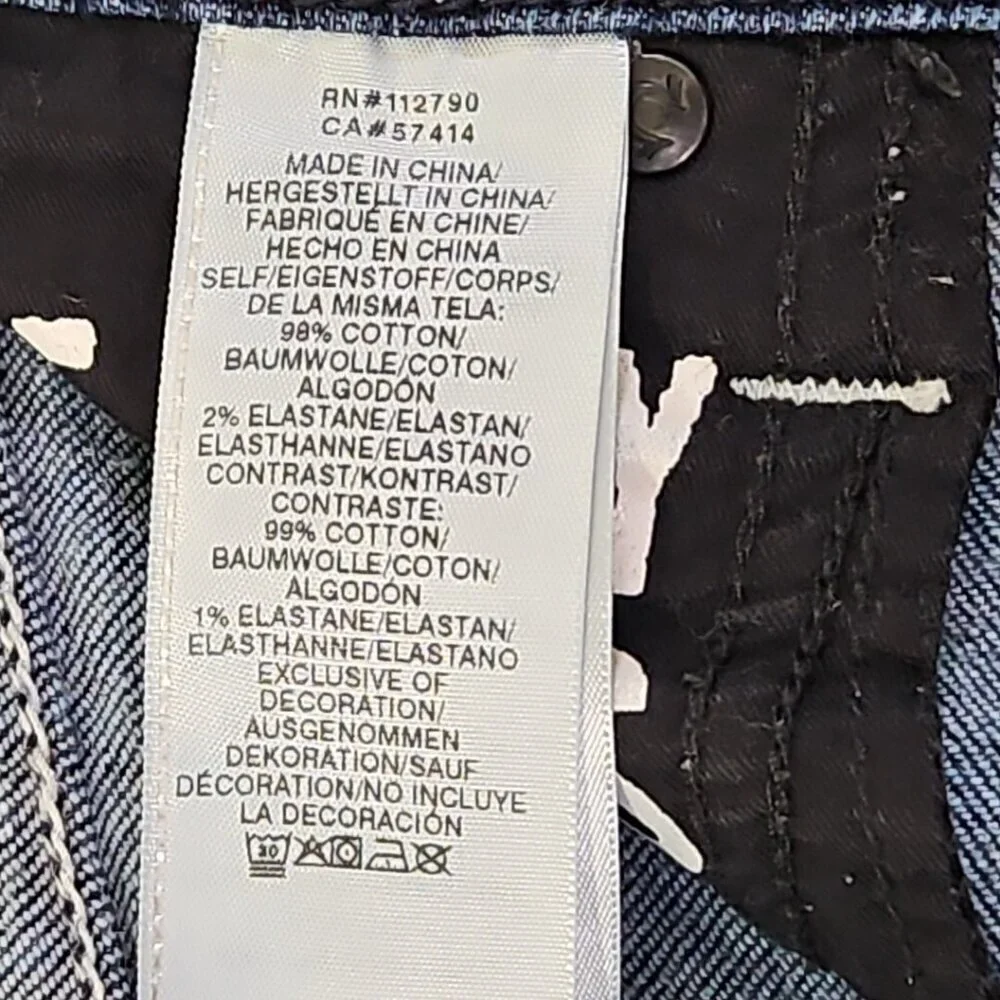 True Religion Marco Jeans Men's 34x28 Color Block Black Blue Tapered Stretch EUC
